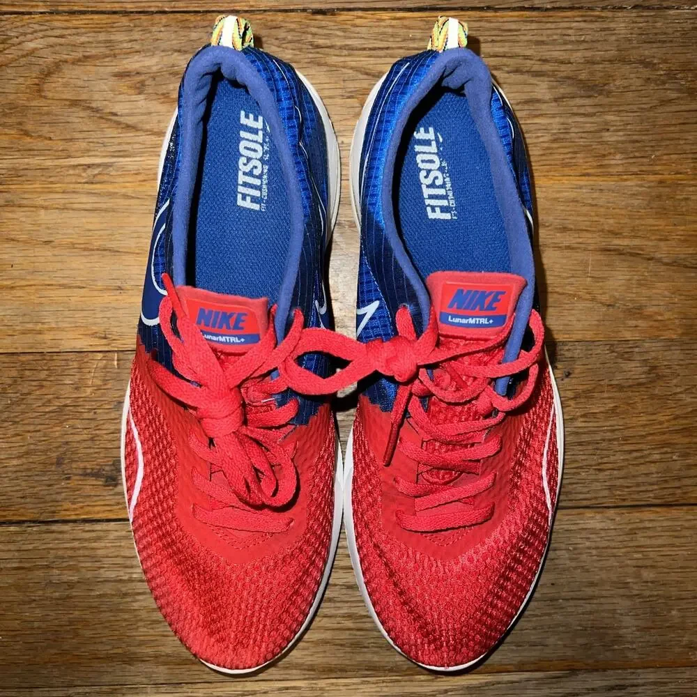 Nike Lunar Montreal Red/Blue Women Size 9.5/Men 8 MTRL+ run.train.lunarlon